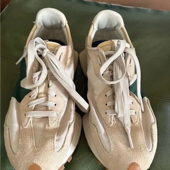 New Balance Beige and Green Women's Sneakers - Picture 6 of 7